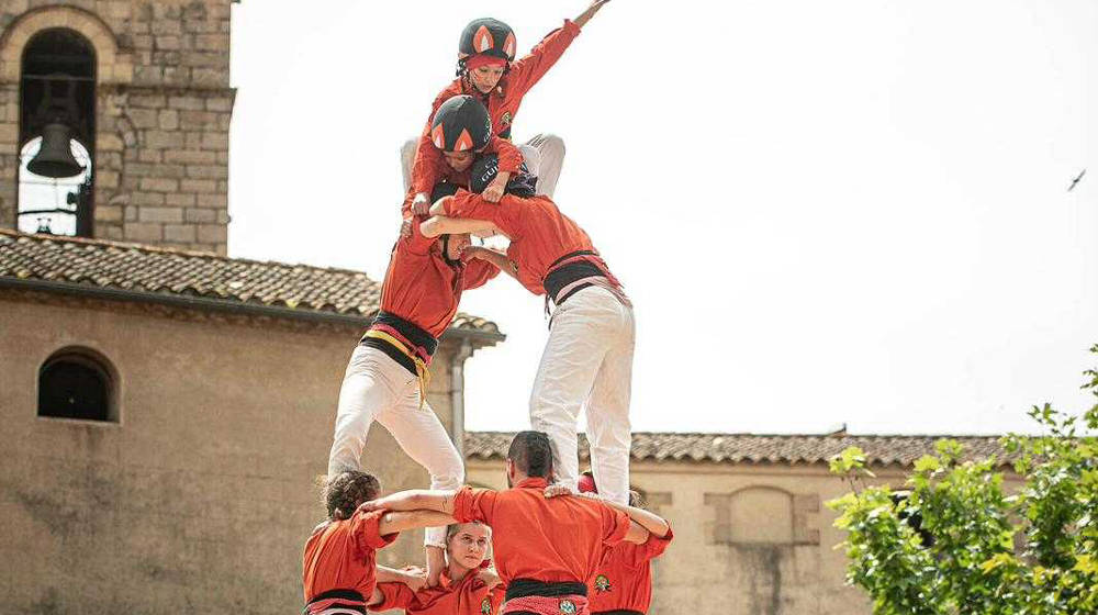 Actuació de la Colla Castellera Guillats de la Selva